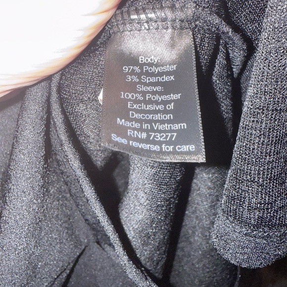 Simply Vera VeraWang Black Blouse with Sheer Balloon sleeves, Size XL - Picture 4 of 10